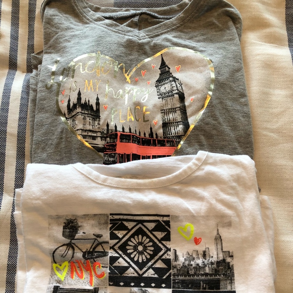 Two Justice long sleeve shirts